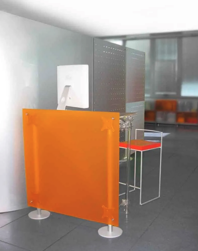 Schreibtisch Trennwand, Büro Trennwand Empfang, freistehend, modern, Acrylglas