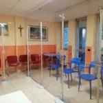 Mobile Trennwand Krankenhaus, Raumteiler Klinik freistehend, Praxis Wartezimmer Trennwand