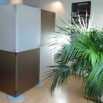 Mobile Trennwand Kabine, freistehender Sichtschutz, Büro, Homeoffice, Hotel, Kantine