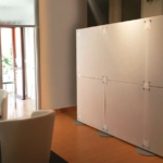 Mobile Trennwand, blickdichter Raumteiler Sichtschutz, freistehend, Büro , Praxis, Studio