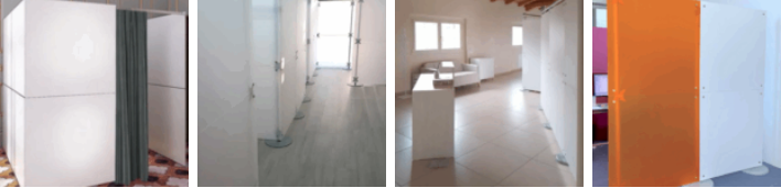 Mobile Stellwände Raumteiler, blickdicht, freistehend, lichtdurchlässig, Büro, Praxis, Klinik, Kosmetik Studio