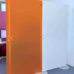 mobile Stellwände Raumteiler, freistehende Trennwand für Büro, Praxis, Klinik, Kosmetik Studio