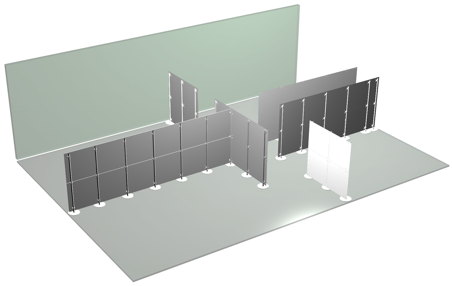 Freistehende Industrietrennwände, Hallentrennwände, Lagertrennwände, blickdicht