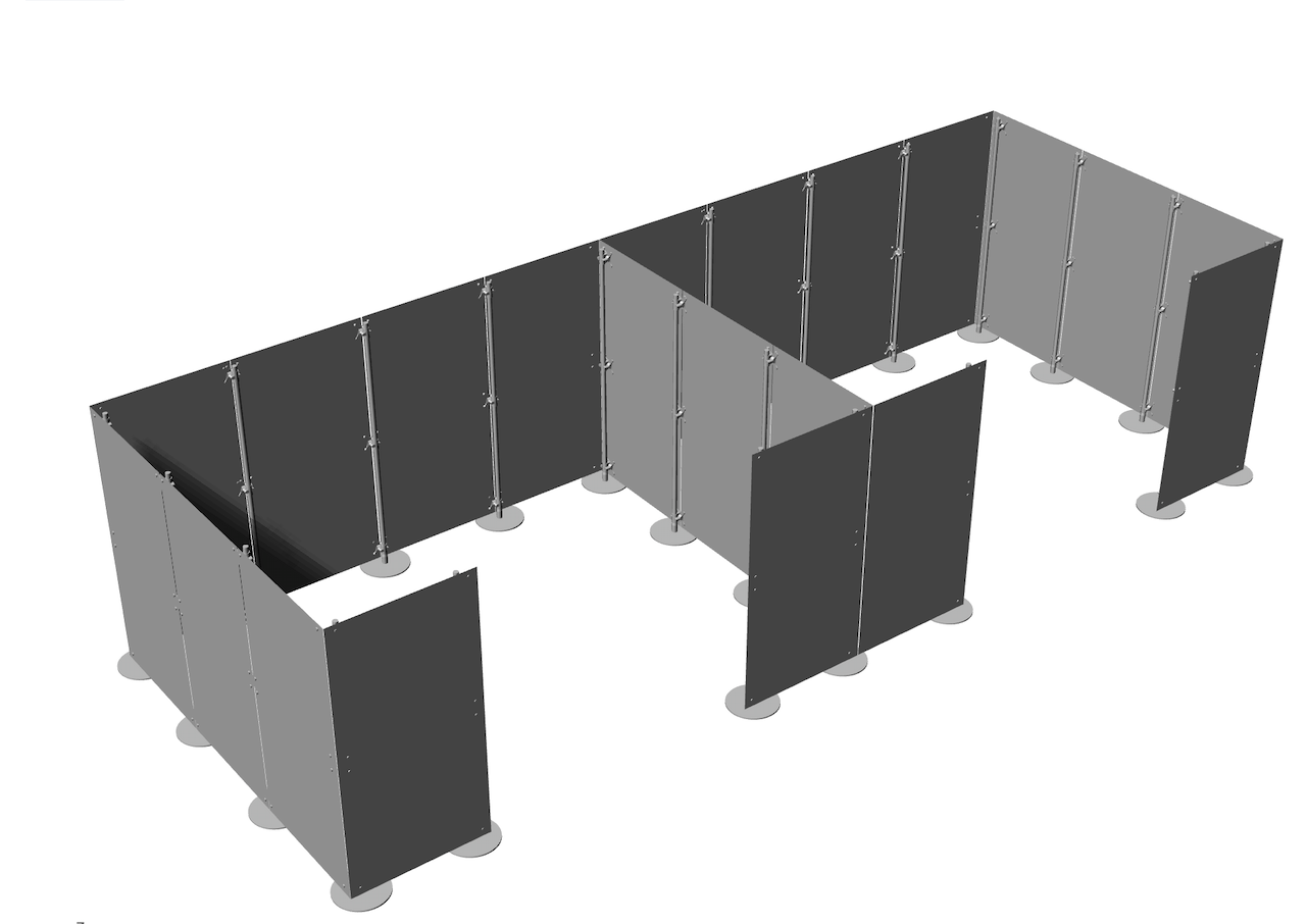 Lagertrennwand, Hallentrennwand, Industrietrennwand, freistehend, Lagerabtrennung Kabine