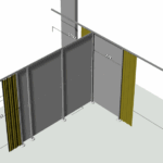 Raumteiler Trennwand Kabinen in Praxis, Krankenhaus, Physiotherapie, Klink mit Vorhang, festmontiert, maßgeschneidert