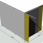 Trennwand Kabinen Krankenhaus, Klinik, Praxis mit Vorhang, festmontiert, maßgeschneidert, Raumteiler Stellwand