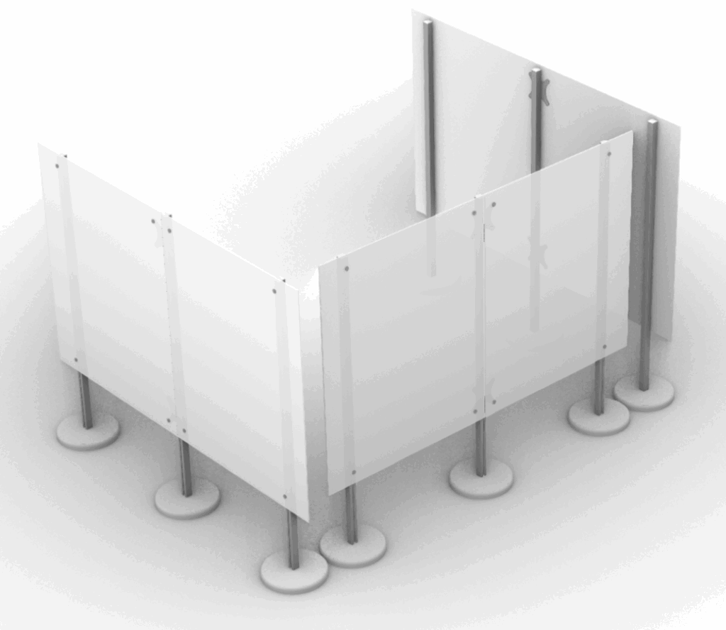 Flexible Trennwände Büro am Schreibtisch Sichtschutz, mobil,beweglich, Arcylglas blickdicht