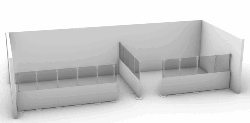 Trennwände Büro, freistehend, mobil, funktional, modern, Acrylglas transparent