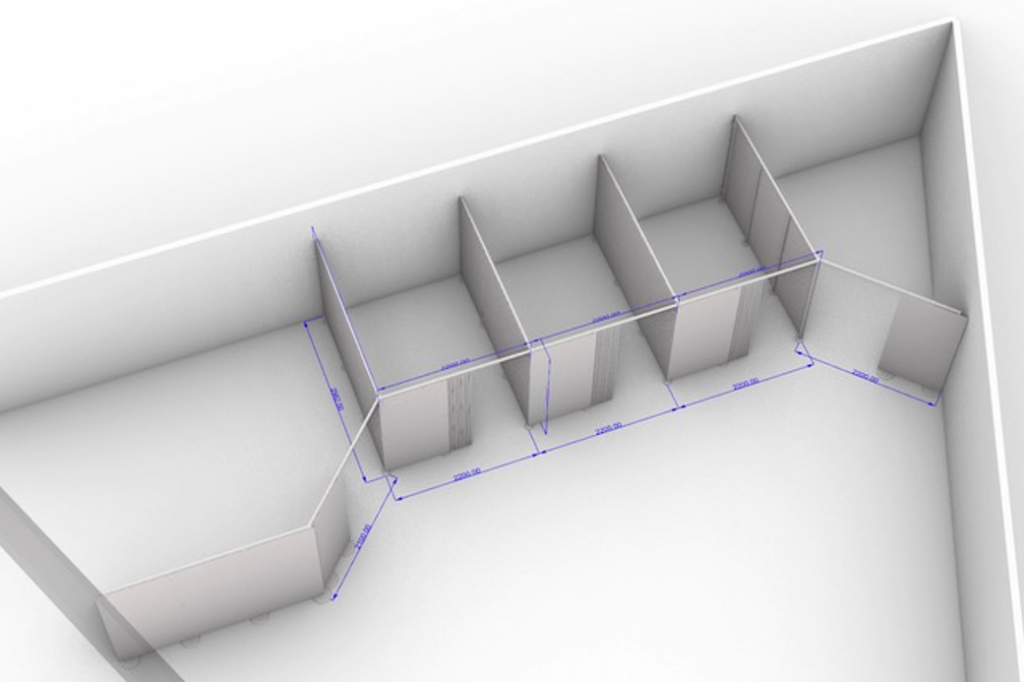 Behandlungskabinen im Kosmetik Studio, Kabinenlösungen für Beauty & Wellness Salons, Trennwand Kabinen