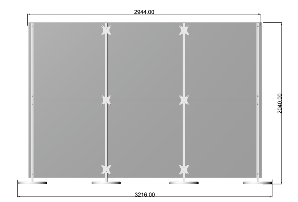 Mobile Trennwand blickdicht für Praxis, Studio, Brüro freistehend 3 x 2 m