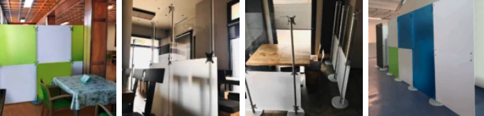 Mobile Raumteiler Gastronomie, Hotellerie, Sichtschutz Trennwand, Hygieneschutz Trennwand freistehend