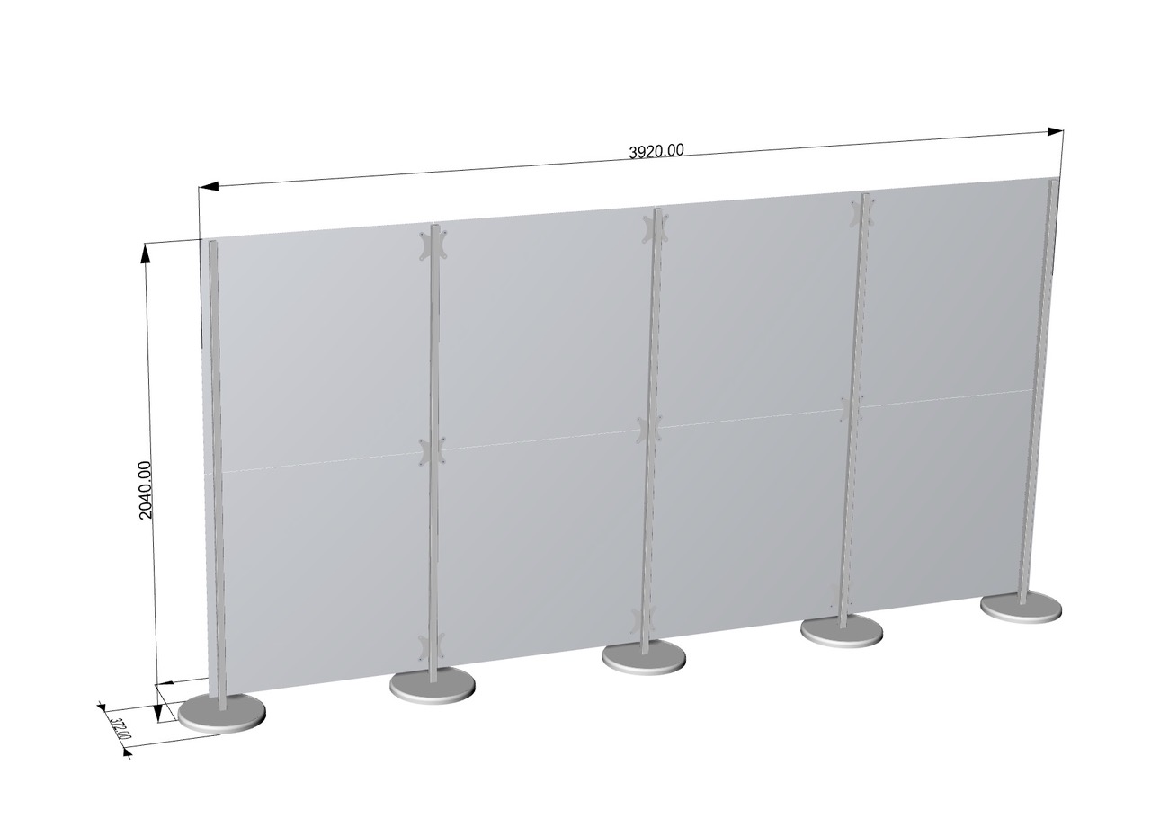 Mobile, freistehende Trennwand, blickdicht, für Praxis, Büro, Studio, Raumteiler, Sichtschutz