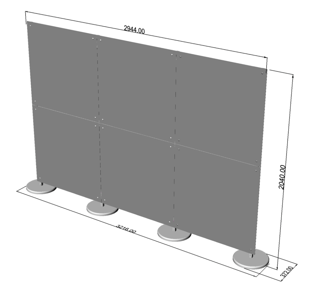 Mobile Trennwand blickdicht für Praxis, Studio, Brüro freistehend